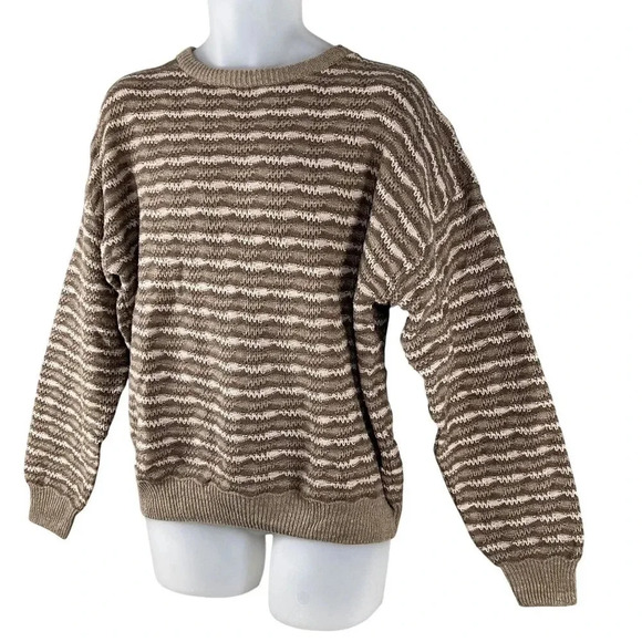 VTG Northern Isles Mens L Crewneck Sweater Ribbed Cuffs Hem Timeless Linen Blend - Picture 6 of 16